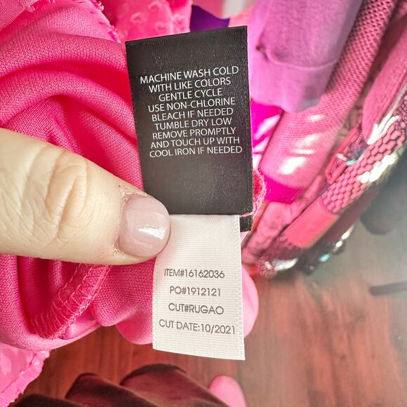 Torrid Hot Pink Clip Heart Chiffon Skater Spaghetti Midi Dress Plus Size 3X NEW - Picture 10 of 12
